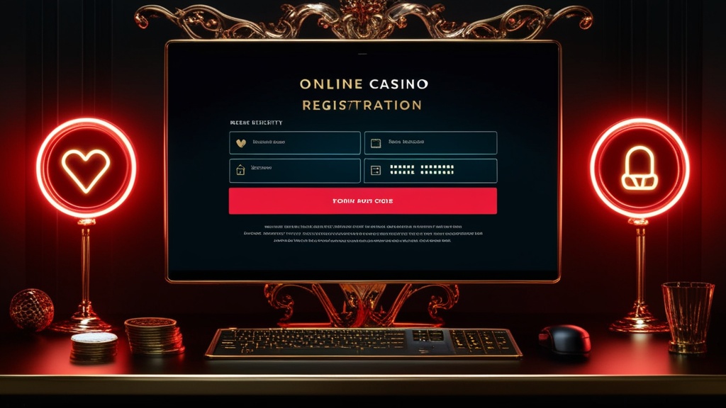 Formularz rejestracji i pole na kod promocyjny w ciemnym kasynie online