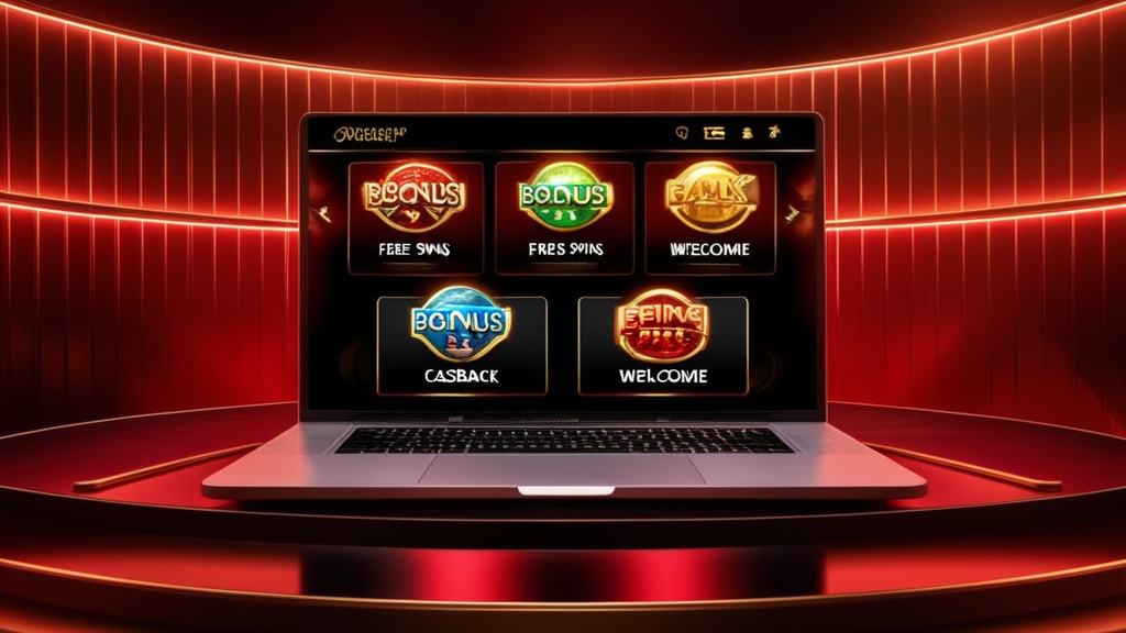 Panel promocji z różnymi typami bonusów w kasynie online